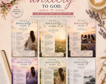 Anxiety Bible Tip-In Printable | Bible Verses for Anxiety | Christian Women | Bible Journaling Insert