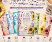 Love Bible Tip-In Set | Printable 5x7 Christian Journaling Cards | John 3:16 Scripture Tip Ins | Bible Journaling PDF Download