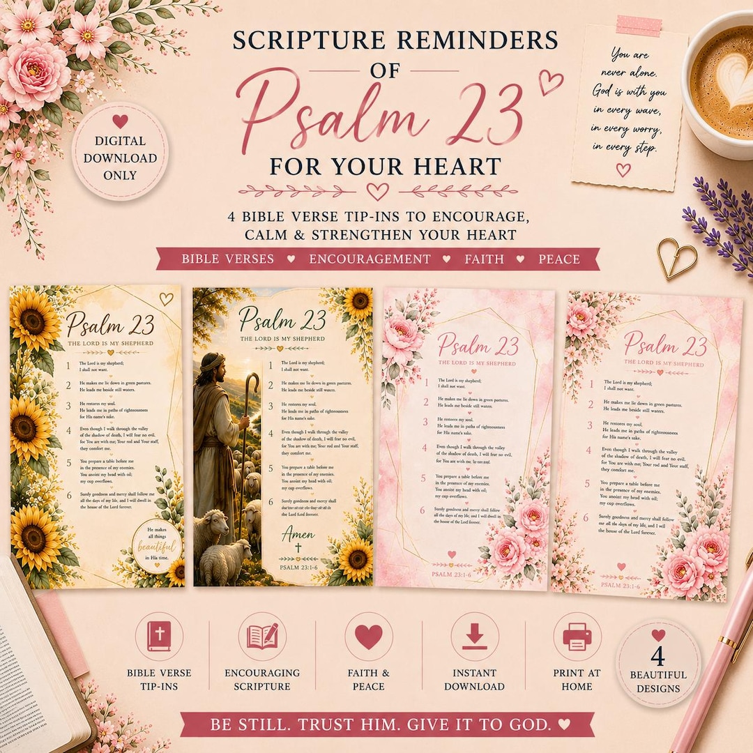Psalm 23 Tip in | Feminine Bible Study Printable | Bible Journaling ...