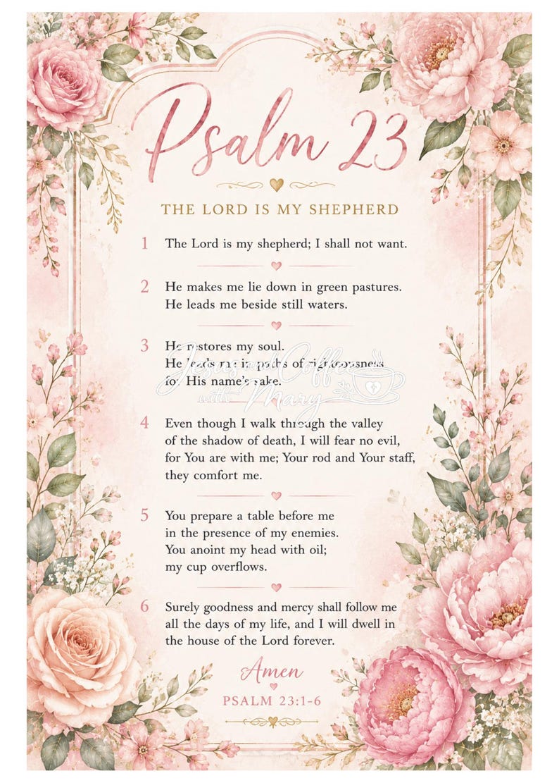 Psalm 23 Tip in | Feminine Bible Study Printable | Bible Journaling ...