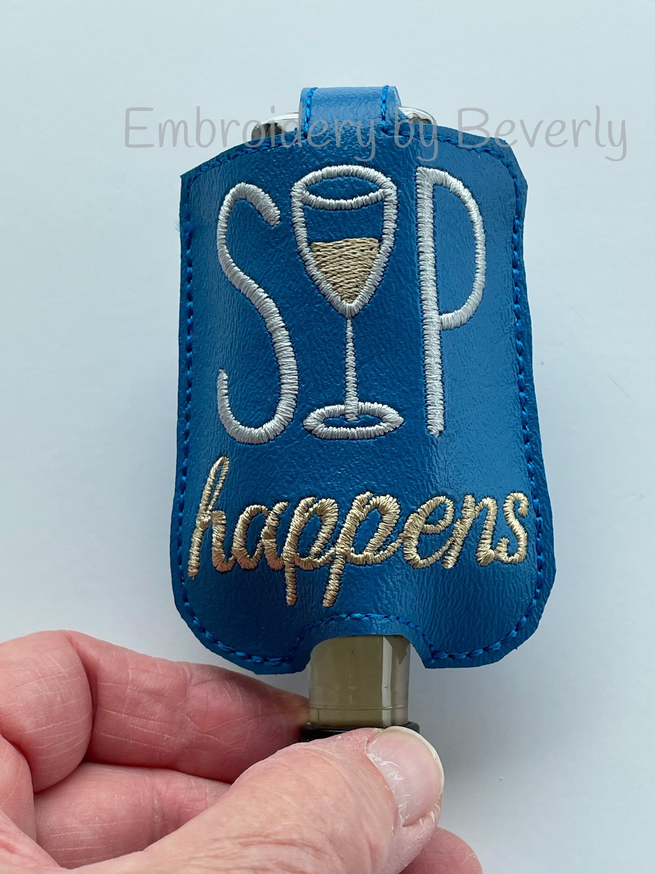 Sip Happens Embroidered Travel Size Alcohol Holder. Etsy