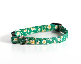 Green, White and Yellow Floral Liberty Dog & Puppy Collar