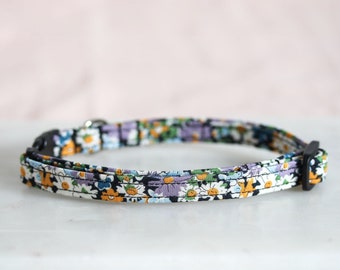 Floral Liberty Cat Collar, Vibrant Summer with Daisies