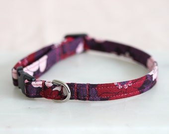 Liberty Dog & Puppy Collar, Purple and Pink toned Florals