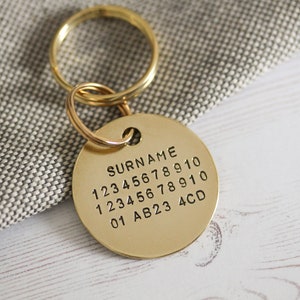 Initial Dog ID Tag Personalised with initial Star Handstamped Brass Pet Tag image 5