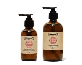 Aceite corporal Kapha / Aceite Abhyanga ayurvédico revitalizante para piel grasa y congestionada