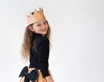 Gold princess / queen skirt and crown Costume for girls