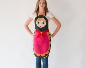 Nesting doll - black matryoshka apron | Halloween costume