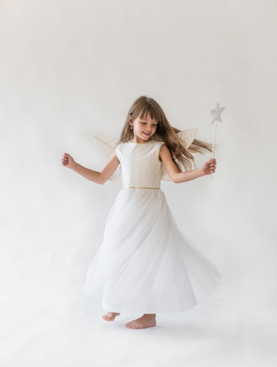 White Fairy Costume for Girls Premium Collection Holiday Outfit