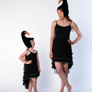 swan costume for mother and daughter, Set of girl costume and adult costume, Halloween costume image 4