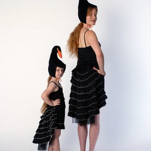 swan costume for mother and daughter, Set of girl costume and adult costume, Halloween costume image 6