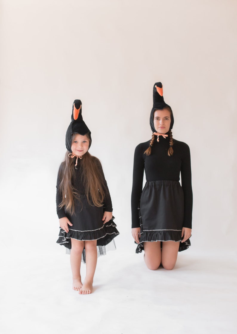 swan costume for mother and daughter, Set of girl costume and adult costume, Halloween costume image 5