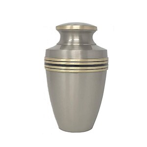 Adult Brass Cremation Urn - Human Urn / Memorial Urn /  (200ci) - Item: BU0722PGE FREE DOMESTIC SHIPPING