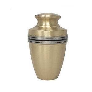 Adult Brass Cremation Urn - Human Urn / Memorial Urn /  (200ci) - Item: BU0622PGE FREE DOMESTIC SHIPPING