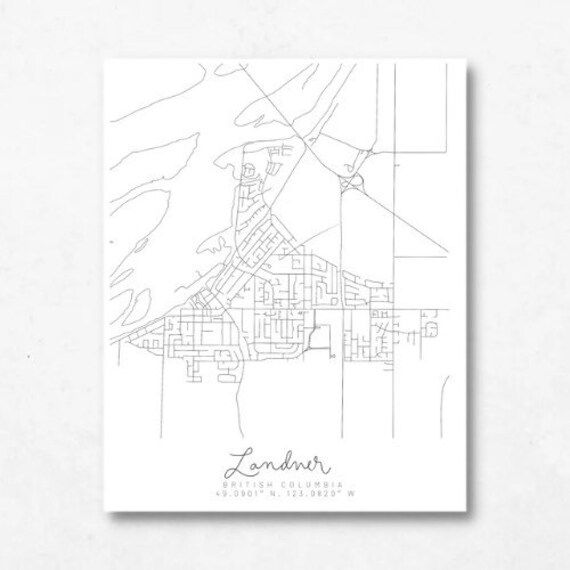 Map Of Ladner Bc Ladner Hand Drawn Minimal Map Ladner Bc Map Ladner Map | Etsy Canada