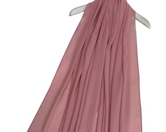 Dusty Pink Chiffon Scarf by Kuati Mayfair Pink Shawl Transparent scarf Bridesmaids Shawl Wedding Scarf