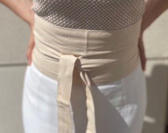 Wheat Belt Linen Belt Corset Belt Obi Belt l Extra Wide Belt by Kuati Mayfair Cummerbund