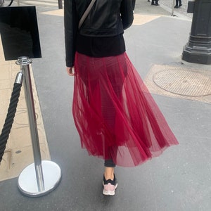 Burgundy Tulle Skirt Ballet Skirt Tutu Burgundy skirt Halloween Skirt Costume Skirt Fishtail Skirt Net Skirt By Kuati Mayfair