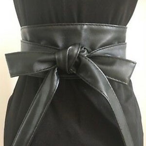 Black Belt Corset Belt Wide Belt Goth Belt Wrap Around Faux Leather (Vegan Leather) Obi Belt Designer Belt Adjustable Belt By Kuati Mayfair