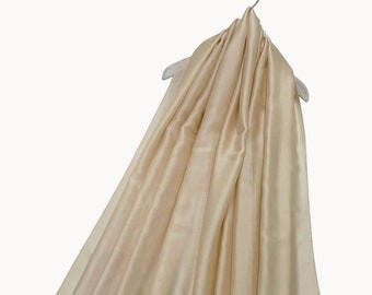 Écharpe de mariée en soie beige champagne, foulard de mariée, châle de mariage ivoire, écharpe en soie pour femme Kuati Mayfair