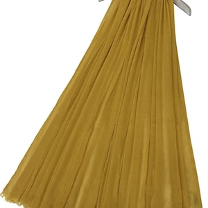 Mustard Yellow Frayed Scarf Shawl Plain Scarf by Kuati Mayfair