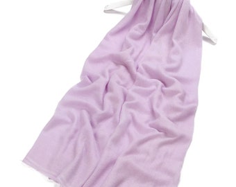 Lilac Purple Plain Colour Pure Cashmere Scarf Lilac Cashmere Scarf for Womenby Kuati Mayfair