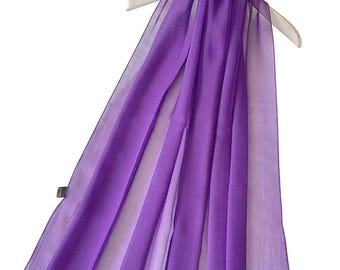 Écharpe Châle Femme En Mousseline De Soie - 190x130 Cm, Léger, Doux, Multifonction - Violet, Idéal Mariage, Soirée, Quotidien