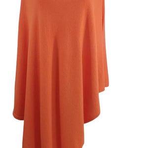Orange Wool Winter Poncho Cape Shawl by Kuati Mayfair