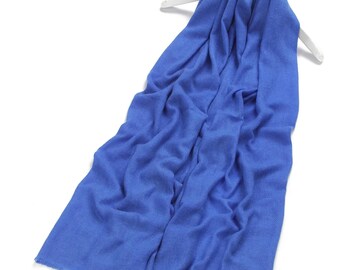 Royal Blue Cashmere Scarf by Kuati Mayfair Blue Cashmere Shawl Womens Cashmere Scarf