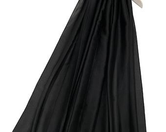 Schlichter schwarzer Seidenschal Breiter Schal aus Seidenmischung Schwarz Damen Schal Designer-Schal Schwarzer Seidenschal Schwarzer Seidenschal by Kuati Mayfair