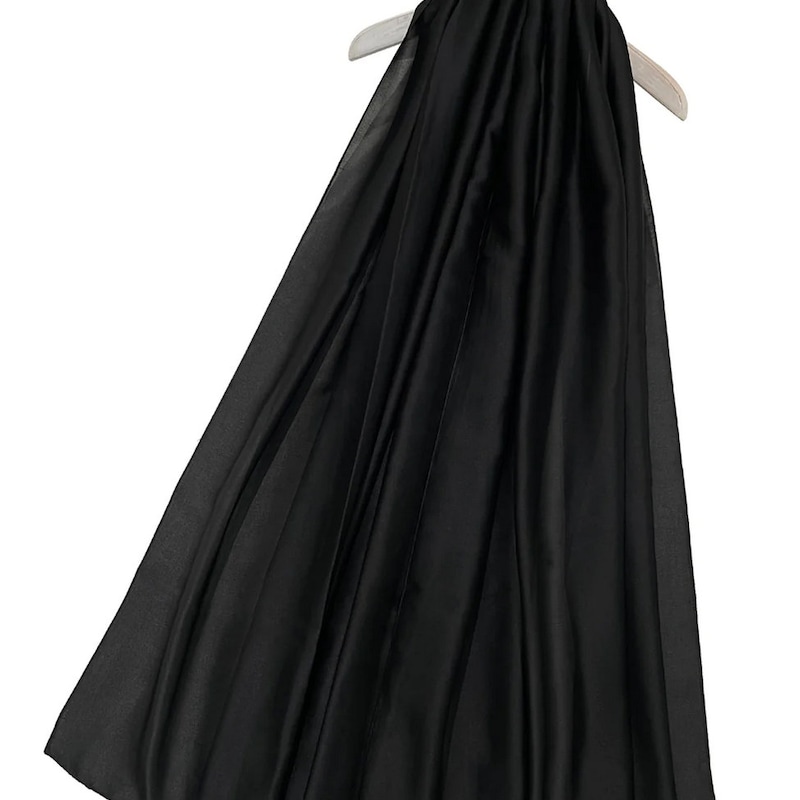 Cross Front Silk Scarf Top - Black main image 0