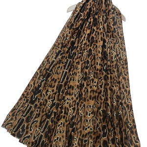 Camel Leopard Print Frayed Scarf with Gold Foil Dteail Brown Animal Print Scarf Brown Leopard Print Shawl by Kuati Mayfair