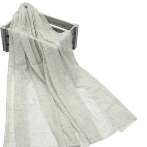 Light Ivory Grey Plain Colour Pure Cashmere Scarf by Kuati Mayfair Grey Cashmere Shawl Womens Gray