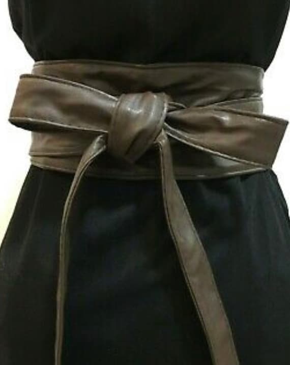 Brown Belt Wide Belt Corset Belt Wrap Around Faux Leather Obi Belt High  Waist Belt Fashion Belt Waist Cincher Belt By Kuati Mayfair