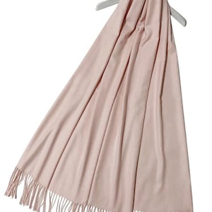 Light Pink Cashmere Viscose Blend Pashmina Scarf Shawl Personalised by Kuati Mayfair