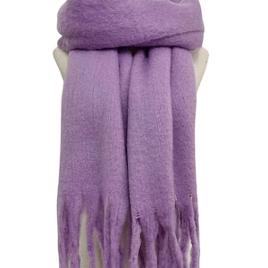 Lavender Purple Blanket Scarf Thick Winter Shawl Personalised Scarf by Kuati Mayfair