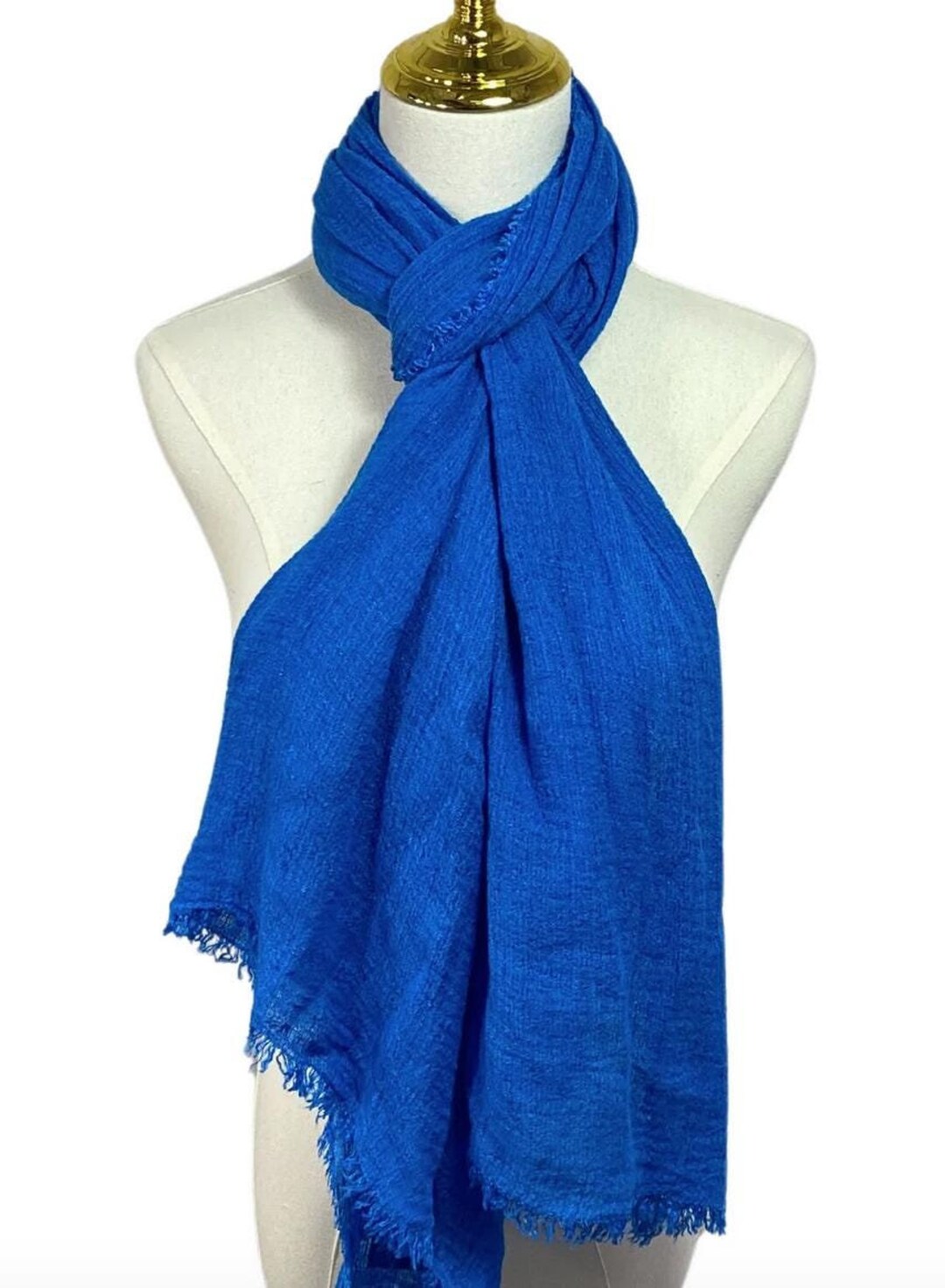 22aw Our legacy FLOSS SCARF Funky Blue Blue Linen Modal Frayed