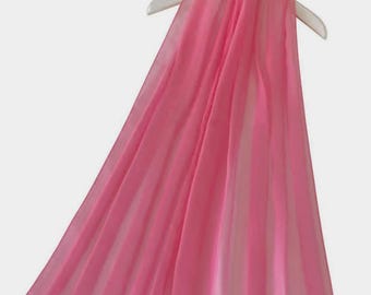 Slim Candy Pink Chiffon Evening Scarf Shawl Wrap by Kuati Mayfair