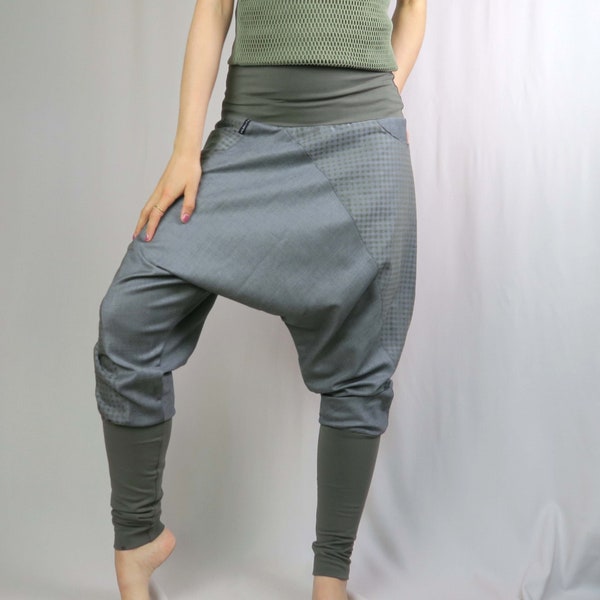 Sarouel pants/harem pants/plush pants "GREY_OLIVE"- UNIQUE in size 36/38