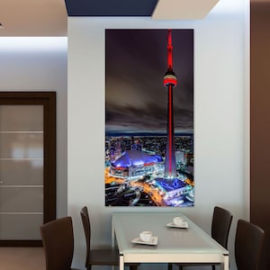 CN Tower Panoramic Print, Toronto Skyline, Toronto Photography, Ontario Canada, Rogers Centre, Toronto City Photo. Canadian, Large Wall Art