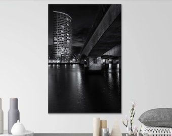 Belfast Architecture, Photography Print, Black and White Photo, Obel Tower, Belfast City, Northern Ireland, Cityscape, Urban, Irish Wall Art
