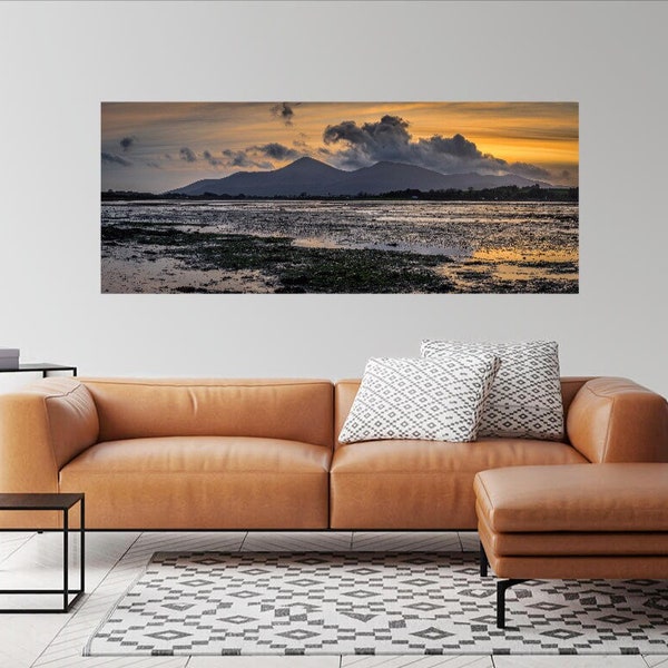 Mourne Mountains Panoramic, Photograph PRINT, County Down, Northern Ireland Landscapes, Keel Point, Dundrum Bay, Photo Print, Irish Wall Art