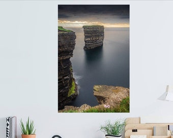 Downpatrick Head, Mayo Ireland, Photograph Print, Ireland Photography, Dún Briste Sea Stack, Ballycastle Co Mayo, Seascape, Irish Wall Art