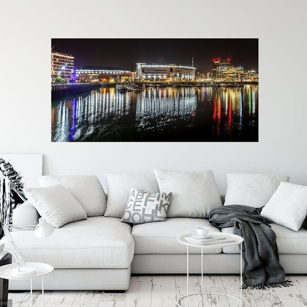 Belfast Skyline, Photo Print, Titanic Quarter, Northern Ireland, Belfast Photograph, Ireland Photography, Belfast Wall Art, Cityscape