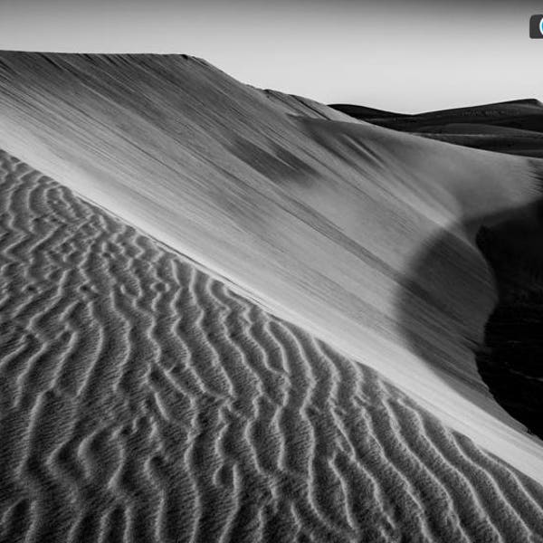 Gran Canaria Photography, Sand Dunes Print, Maspalomas, Photographie en noir et blanc, Îles Canaries, Paysage désertique. Art mural des dunes de sable