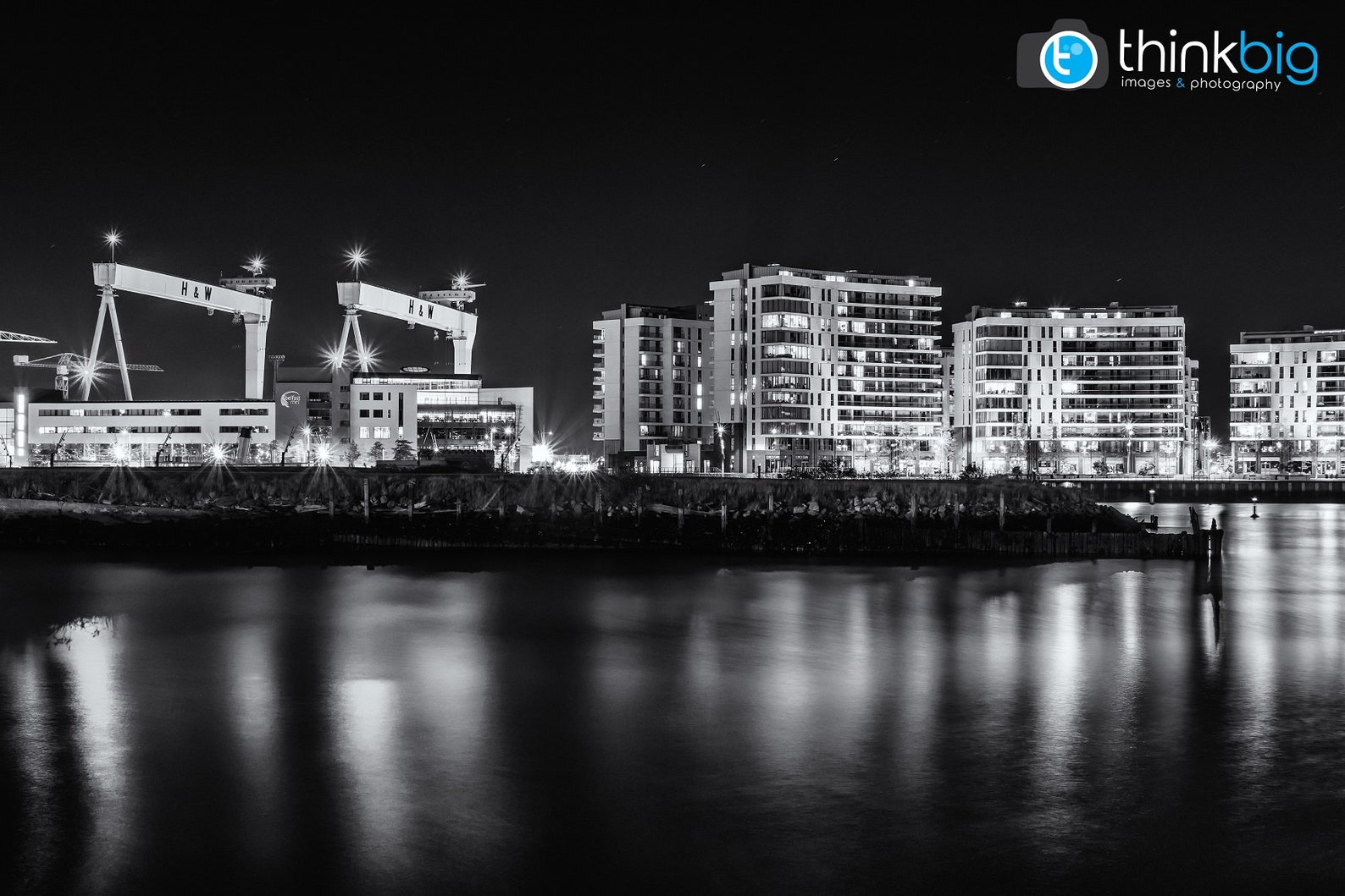 Belfast Black and White Photo Belfast Cranes Ireland Etsy