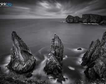 Tory Island, Donegal Ireland, Photograph Print, Black and White, Irish Landscapes, Wild Atlantic Way, Ireland Photo, Seascape, Wall Art