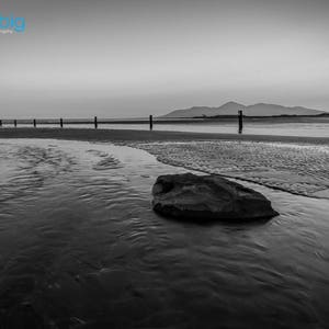 Tyrella Beach, Mourne Mountains, Photography Print, Northern Ireland. Ireland Landscapes, County Down, Black and White, Irish Wall Art