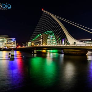 Dublin Ireland, Photo Print, Samuel Beckett Bridge, Dublin Photos, Ireland Photography, River Liffey, Dublin Skyline, Irish Wall Art