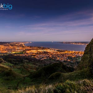 Belfast Cavehill, Photography Print, Northern Ireland, Belfast Cityscape. Aerial Photograph, Belfast Skyline, City Photo, Belfast Wall Art